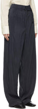 Lemaire Navy Silk Loose Trousers