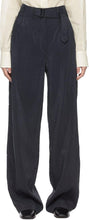 Lemaire Navy Silk Loose Trousers - Pantalon Lemaire Navy Silk en soie - Lemaire 해군 실크 느슨한 바지