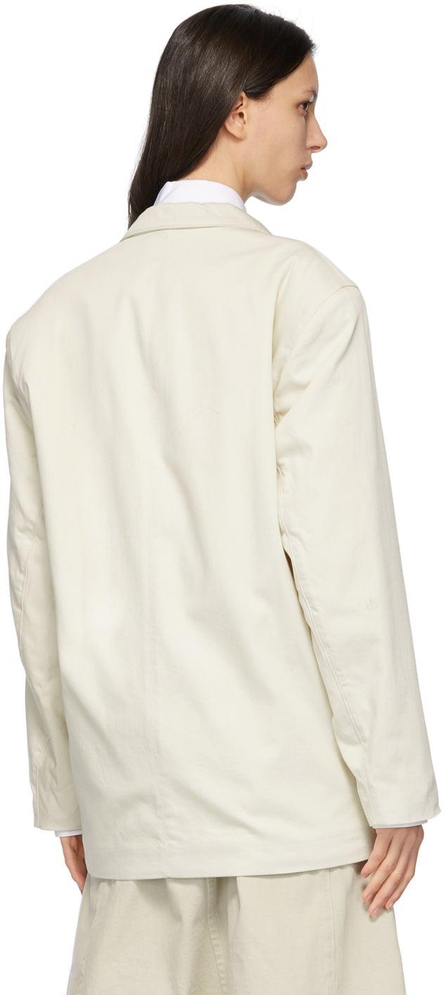 Lemaire Off-White Denim DB Jacket – BlackSkinny