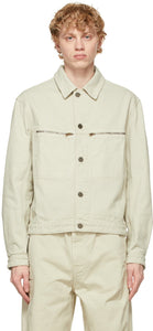 Lemaire Off-White Denim Trucker Jacket - Veste de camionneur en denim de Lemaire hors blanc - lemaire 오프 화이트 데님 트럭 재킷