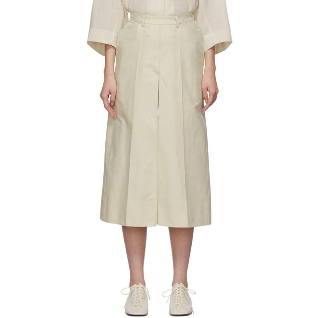 Lemaire Off-White Linen Pleated Shorts