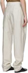 Lemaire Off-White Pleated Military Chino Trousers