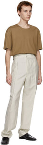 Lemaire Off-White Pleated Military Chino Trousers