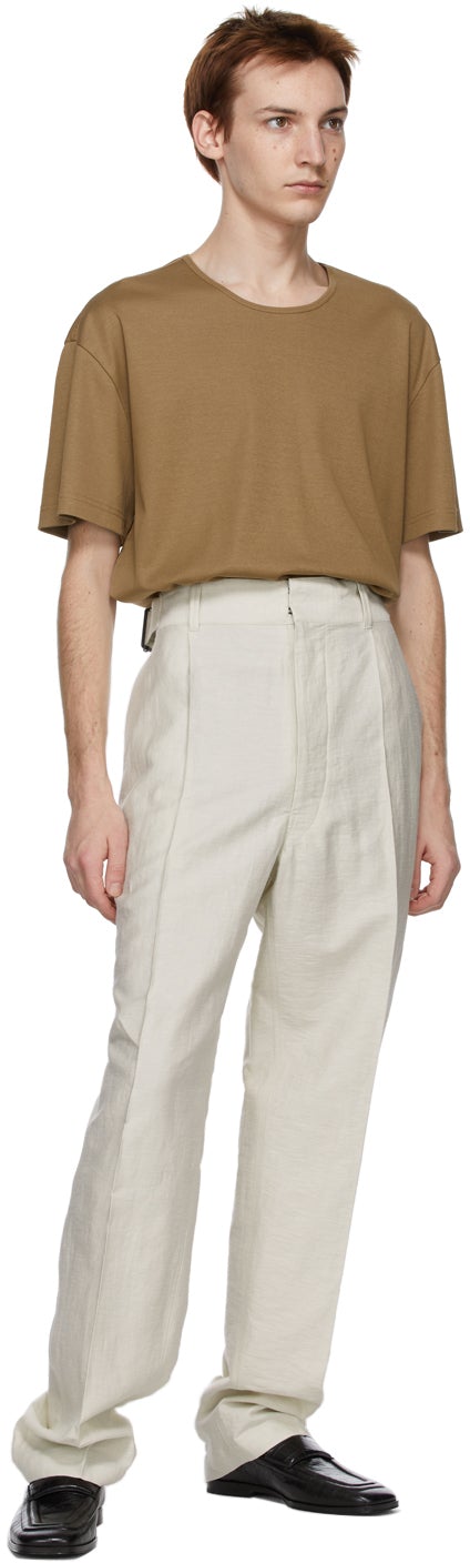 Lemaire Off-White Pleated Military Chino Trousers