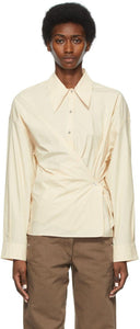 Lemaire SSENSE Exclusive Beige Twisted Shirt - Chemise torsadée exclusive de beige exclusive de Lemaire Ssense - Lemaire Ssense 독점적 인 베이지 트위스트 셔츠