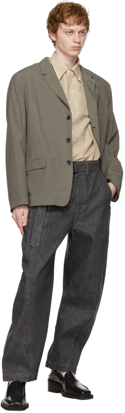 Lemaire SSENSE Exclusive Beige Woven Short Sleeve Shirt