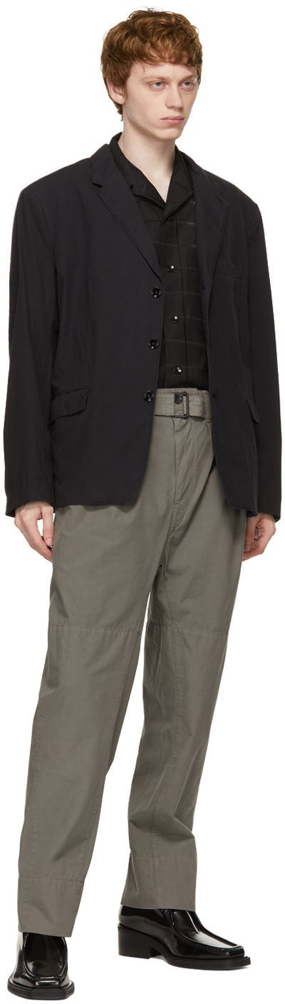 Lemaire SSENSE Exclusive Black Woven Short Sleeve Shirt