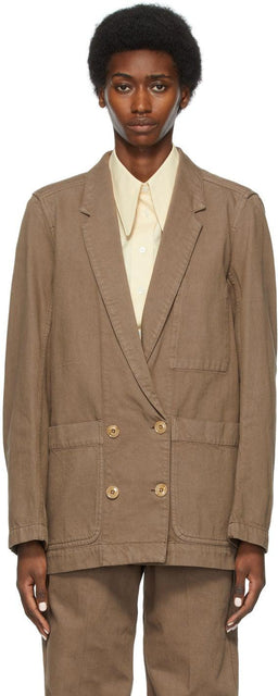 Lemaire SSENSE Exclusive Brown Denim Jacket - Veste de denim brun exclusive de Lemaire Ssense - Lemaire Ssense 독점 갈색 데님 재킷