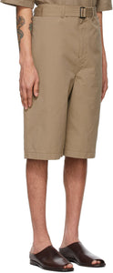 Lemaire Tan Belted Shorts