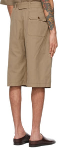 Lemaire Tan Belted Shorts