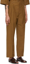 Lemaire Tan Drawstring Pleated Trousers
