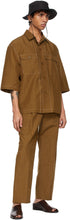 Lemaire Tan Drawstring Pleated Trousers