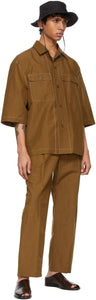 Lemaire Tan Drawstring Pleated Trousers