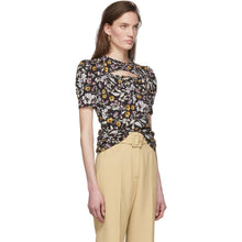 Les Reveries Black Floral Cut-Out T-Shirt