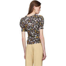 Les Reveries Black Floral Cut-Out T-Shirt