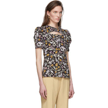 Les Reveries Black Floral Cut-Out T-Shirt