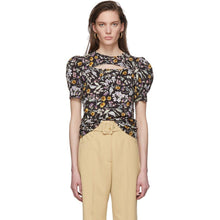 Les Reveries Black Floral Cut-Out T-Shirt