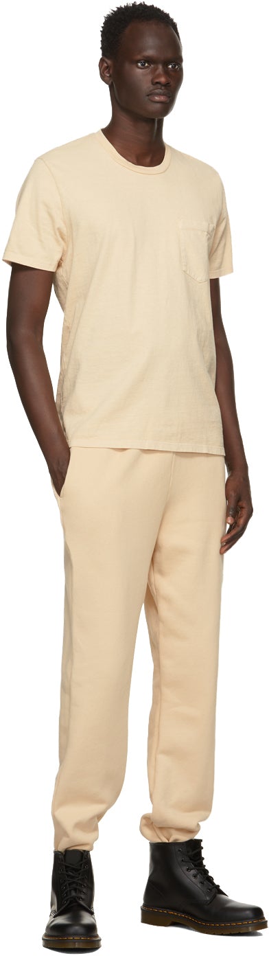 Les Tien Beige Heavyweight Classic Pocket T-Shirt