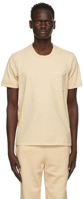 Les Tien Beige Heavyweight Classic Pocket T-Shirt - T-shirt de poche classique des poids lourds beige Les Tien Beige - Les Tien Beige 헤비급 클래식 포켓 티셔츠