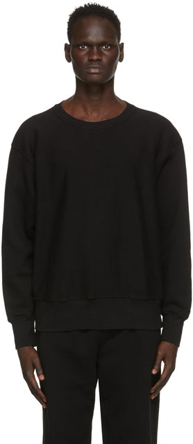 Les Tien Black Heavyweight Crop Sweatshirt - Sweat-shirt des cultures lourdes noir Les Tien - 레티엔 블랙 헤비급 작물 스웨터