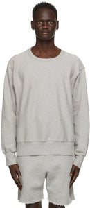 Les Tien Grey Heavyweight Crop Sweatshirt - Sweat-shirt des cultures lourds gris Les Tien - 레티엔 그레이 헤비급 작물 스웨터