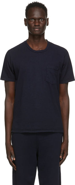 Les Tien Navy Heavyweight Classic Pocket T-Shirt - T-shirt de poche classique des poids lourds Les Tien Navy - Les Tien Navy 헤비급 클래식 포켓 티셔츠