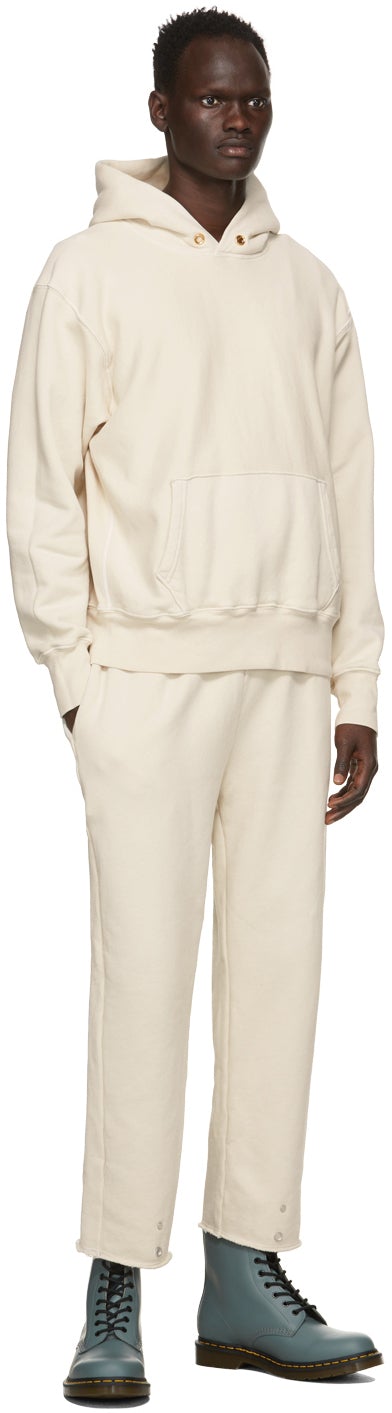 Les Tien Off-White Heavyweight Front Snap Lounge Pants
