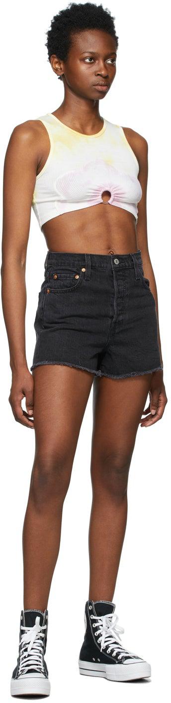 Levi's Black Denim Ribcage Shorts