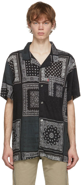 Levi's Black Multibandana Cubano Short Sleeve Shirt - T-shirt à manches courtes Noir Multibandana Noir de Levi - Levi 's Black Multibandana Cubano 짧은 소매 셔츠