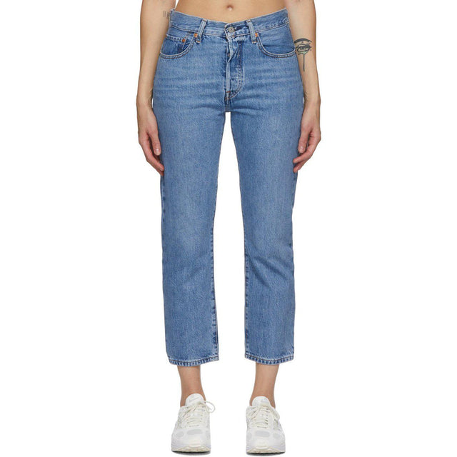 Levi's Blue 501 Cropped Jeans