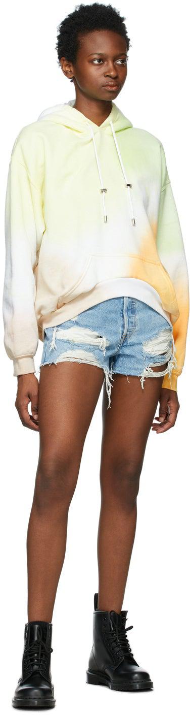 Levi's Blue Denim Ripped 501 Original Shorts