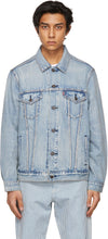 Levi's Blue Denim Vintage Fit Trucker Jacket - Veste de camionneur Vintage en denim bleu de Levi - 레비의 블루 데님 빈티지 맞는 트럭 재킷