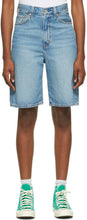 Levi's Blue High Loose Bermuda Shorts - Shorts de Bermudes Bleues Lâches de Lévi - Levi의 푸른 높은 느슨한 버뮤다 반바지