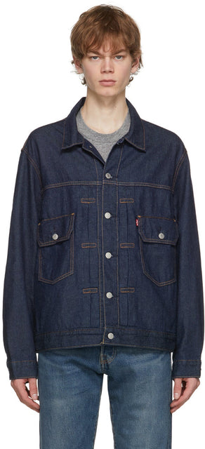 Levi's Indigo Denim Contemporary Type 2 Jacket - Veste de type 2 de type 2 de Levi's Indigo Denim - Levi의 인디고 데님 현대 유형 2 자켓
