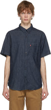 Levi's Indigo Hemp Sunset Short Sleeve Shirt - Chemise à manches courtes au lever du coucher du soleil de Levi's Indigo Hemp - Levi의 인디고 대마 일몰 반팔 셔츠