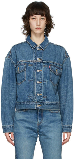 Levi's Navy Denim Heritage-Fit Trucker Jacket - Veste de camionneur du héritage de Denim de Levi's Navy Denim - Levi 's Navy Denim Heritage-Fit First Trucker Jacket.