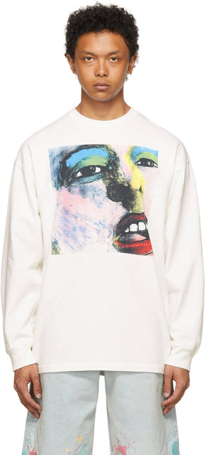 Levi's Vintage Clothing White Central Station Design Edition 80s Graphic Bummed Long Sleeve T-Shirt - Vêtements Vintage Vêtements de Levi Station centrale blanche Edition design 80s graphique T-shirt à manches longues graphique - Levi의 빈티지 의류 화이트 중앙역 디자인 에디션 80 년대 그래픽 Bummed Long Sleeve T 셔츠