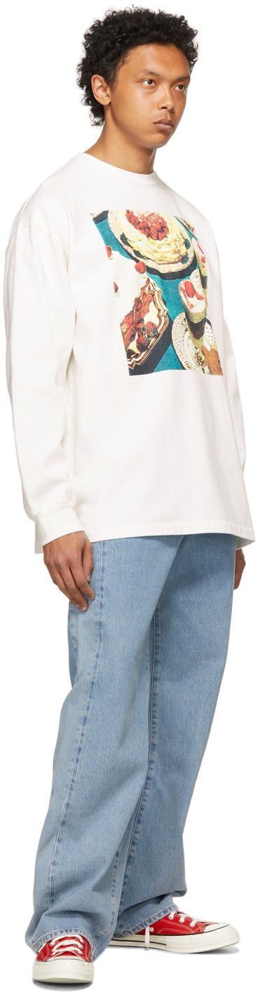 Levi's Vintage Clothing White Central Station Design Edition 80s Graphic Happy Long Sleeve T-Shirt