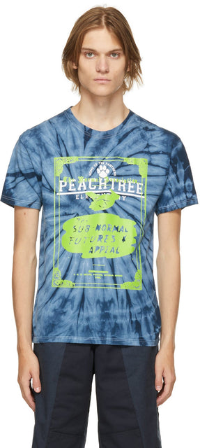 Liam Hodges Blue Tie-Dye 'Subnormal Futures' T-Shirt - LIAM HODGES T-shirt à contrats à terme subnormaux 'Subnormal Futures' - Liam Hodges Blue Tie-Dye 'Subnormal Futures'티셔츠