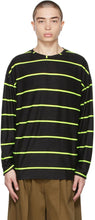 Liberal Youth Ministry Black Neon Stripe Long Sleeve T-Shirt - T-shirt à manches longues à manches longues du ministère de la jeunesse libérale - 자유주의 청소년 사역 블랙 네온 스트라이프 긴 소매 티셔츠