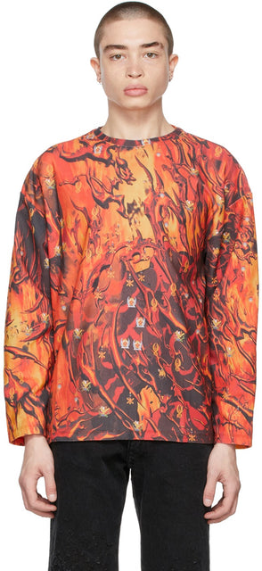 Liberal Youth Ministry Red Fire Long Sleeve T-Shirt - T-shirt à manches longues au feu rouge de la jeunesse libérale - 자유주의 청소년 사역 붉은 불 긴 소매 티셔츠