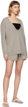 Lisa Yang Taupe Cashmere 'The Lori' V-Neck Sweater