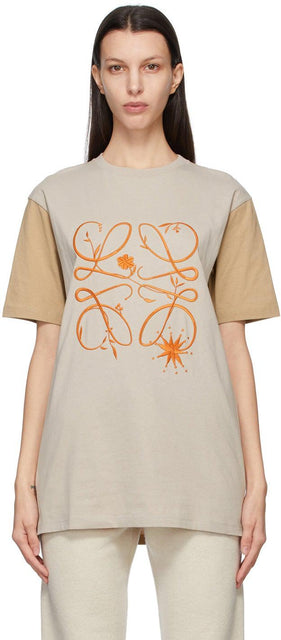 Loewe Beige Anagram Boyfriend T-Shirt - T-shirt Loewe Beige Anagram Boyfriend Boyfriend - Loewe 베이지 색 아나그램 남자 친구 티셔츠