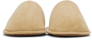 Loewe Beige Suede Logo Slippers