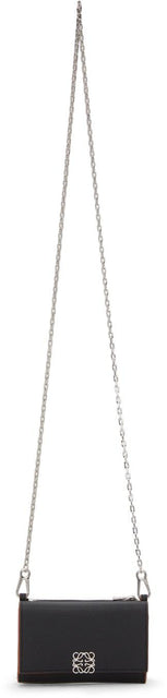 Loewe Black Anagram Chain Wallet - Portefeuille à chaîne Anagram Black Loewe - Loewe 검은 아나그램 체인 지갑