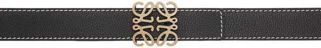 Loewe Black Contrast Stitch Anagram Belt - LOEWE COUVERTURE DE CONTRAST NOIR COUVERTURE - Loewe 검은 명암 스티치 아나그램 벨트