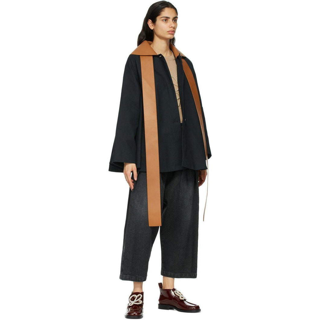 Loewe Black Cropped Oversized Jeans - Jean surdimensionné noir de Loewe Noir - Loewe Black은 대형 청바지를 잘게 썬 것입니다