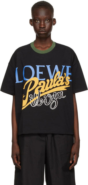 Loewe Black Paula's Ibiza Oversized T-Shirt - T-shirt oversize ibiza de Loewe Black Paula - Loewe Black Paula 's Ibiza 대형 T 셔츠