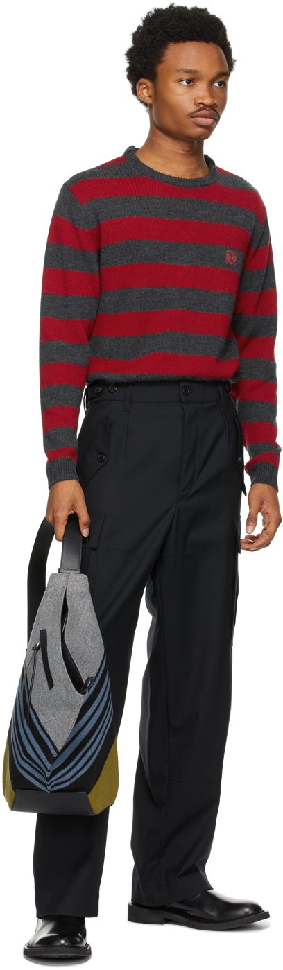 Loewe Black Wool Cargo Pocket Trousers