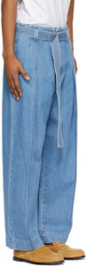 Loewe Blue Belted High-Waist Jeans